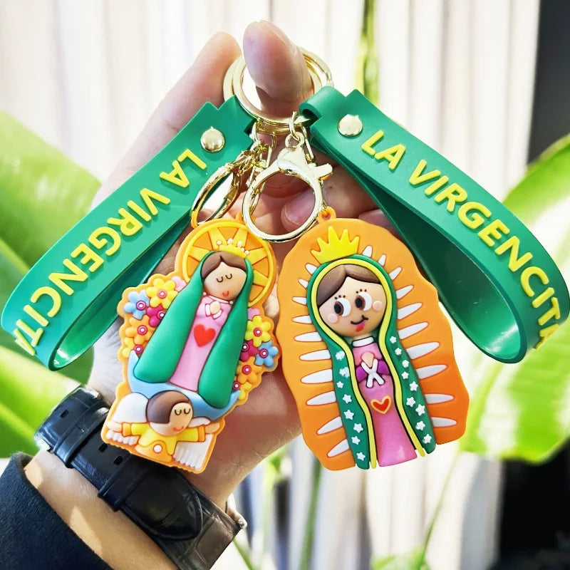 Cute Keychain of La Virgen de Guadalupe - 2 Designs