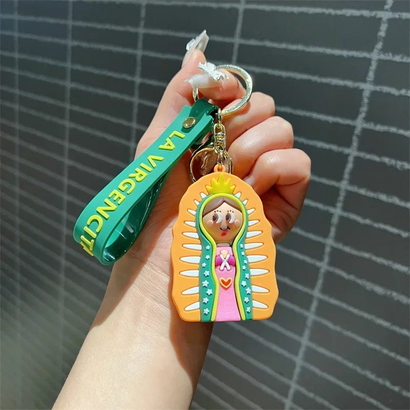 Cute Keychain of La Virgen de Guadalupe - 2 Designs