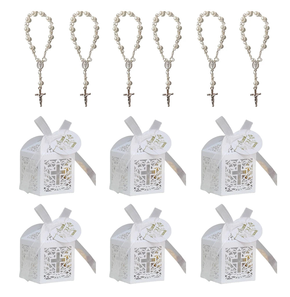 Baby Rosary Gift Box - Baptism, First Communion, Birthday Gift Set