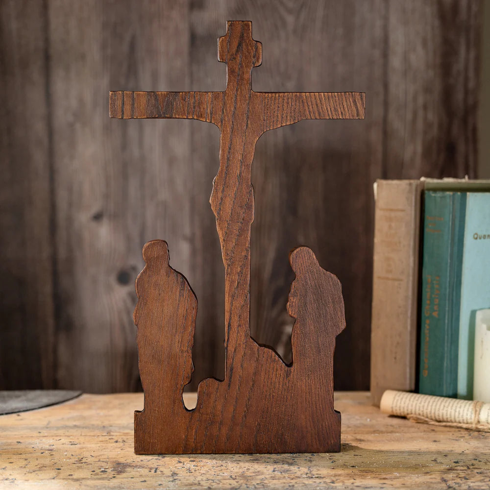 Jesus Crucifixion Scene Wood Ornament