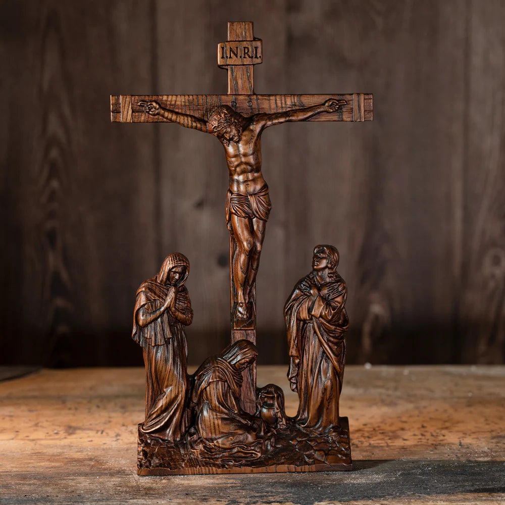 Jesus Crucifixion Scene Wood Ornament