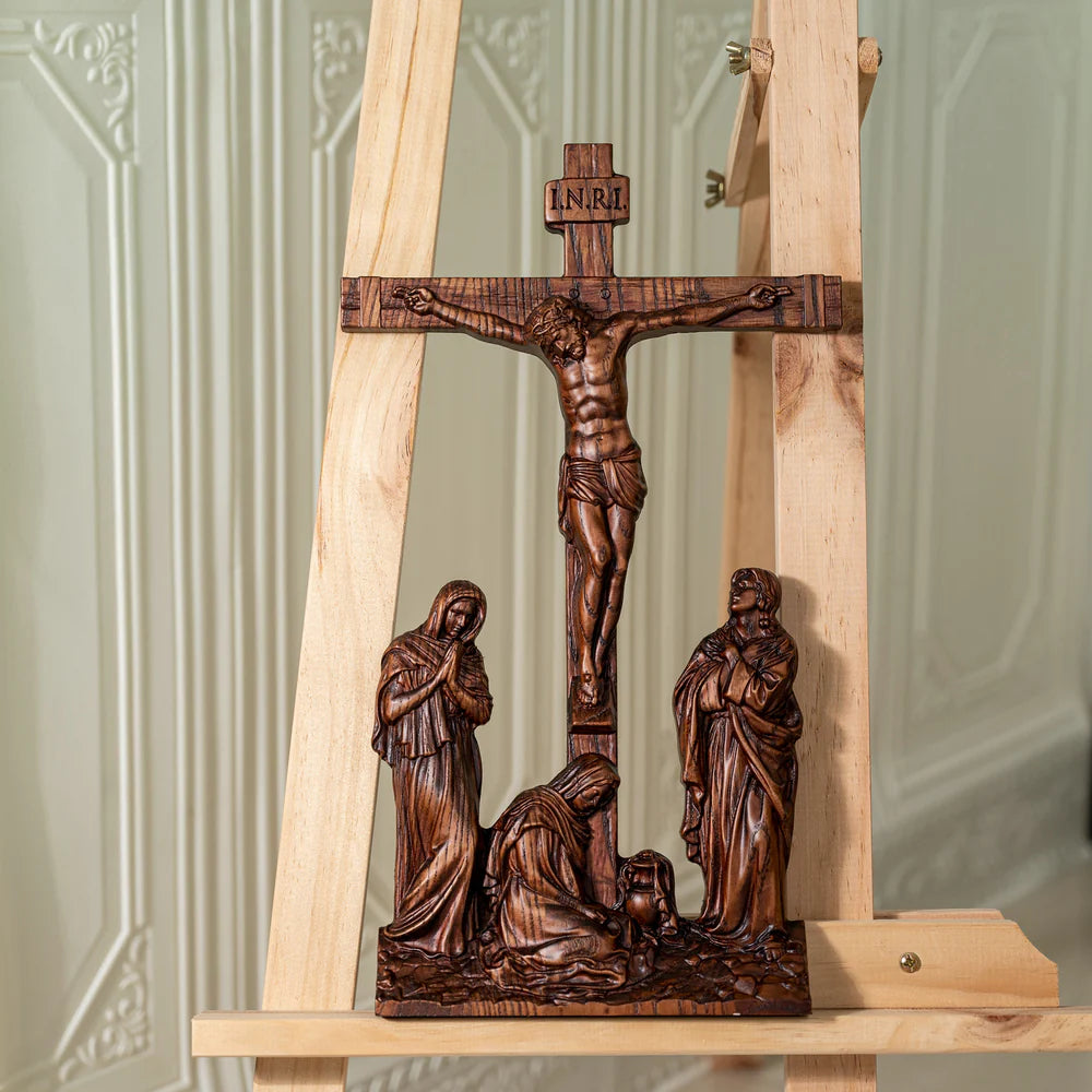 Jesus Crucifixion Scene Wood Ornament