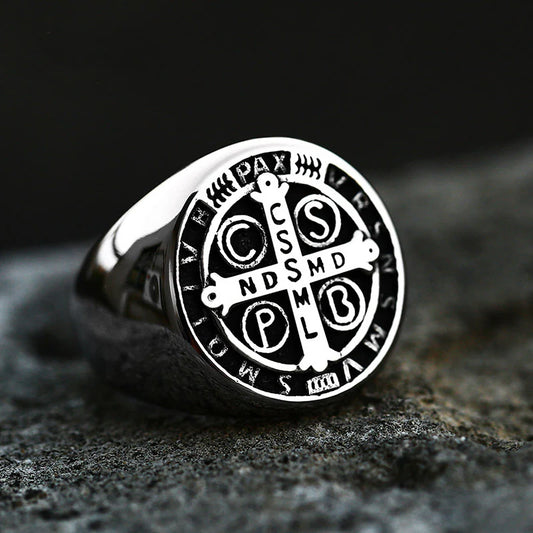 St. Benedict Medal Stainless Steel Ring