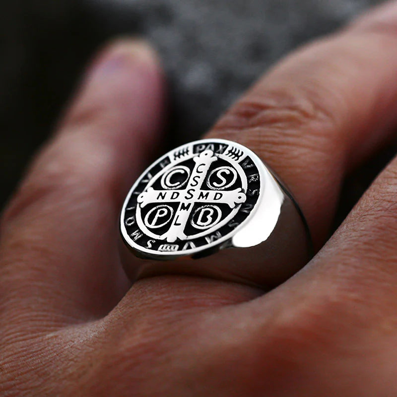 St. Benedict Medal Stainless Steel Ring