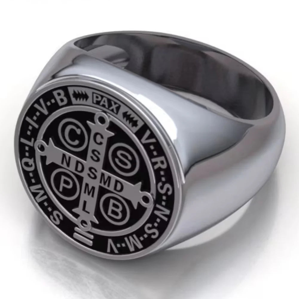 St. Benedict Medal Stainless Steel Ring